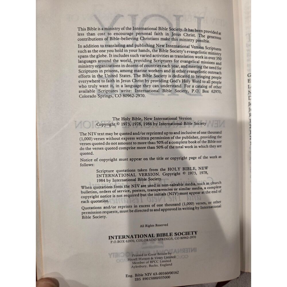 Berea College Beekman Award Bible 1984 NIV Burgundy International Bible Society - Picture 5 of 10